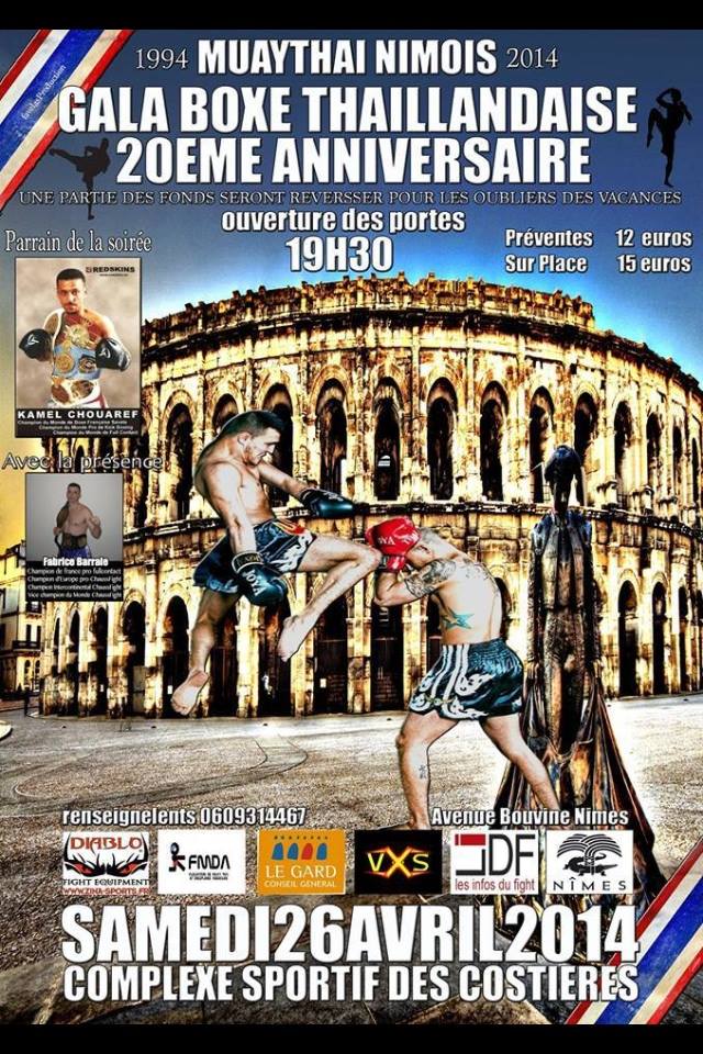 PARRAIN DU 20EME ANNIVERSAIRE GALA MUAY THAI A NIMES